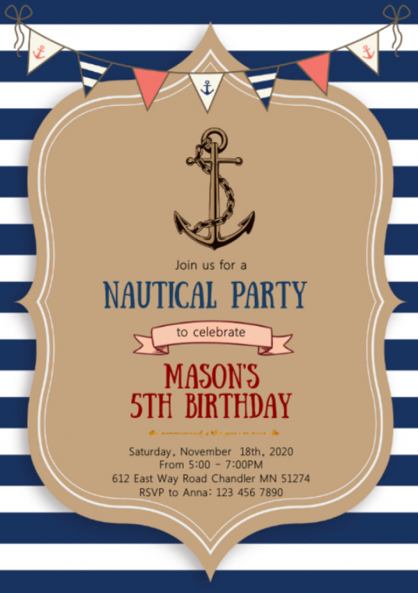 Desain undangan dengan tema kelautan